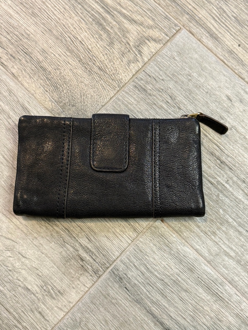 Vintage Fossil Emory Black Soft Leather Clutch Wallet Boho Cottagecore - Picture 3 of 7